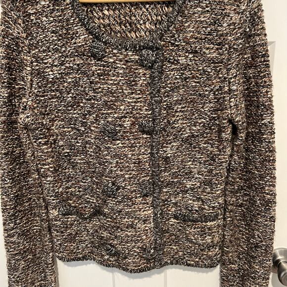 CAbi Ritz Knit Tweed Double Breasted Blazer Jacket Sweater Size M Career Button - Picture 3 of 13